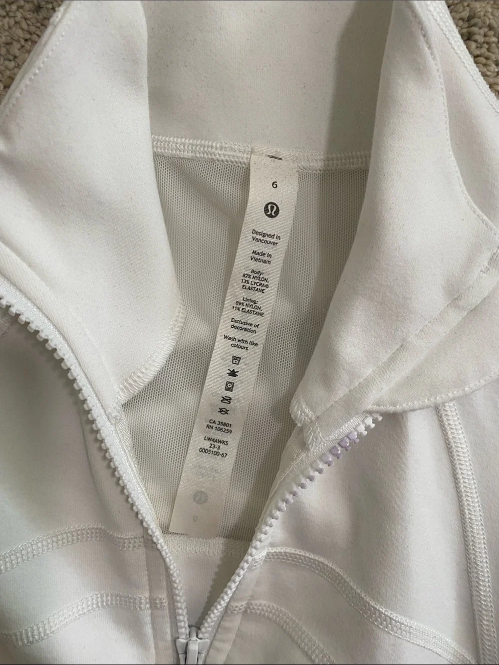 lululemon athletica White Full-Zip Women's Jacket